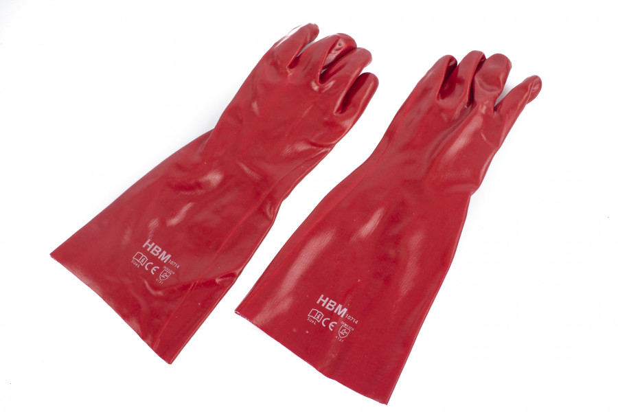 HBM Rode PVC Beschermende Handschoenen