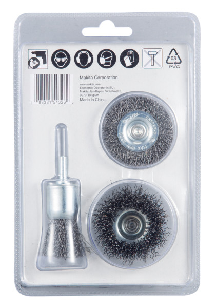 Makita borstelset 3-delig D-66070