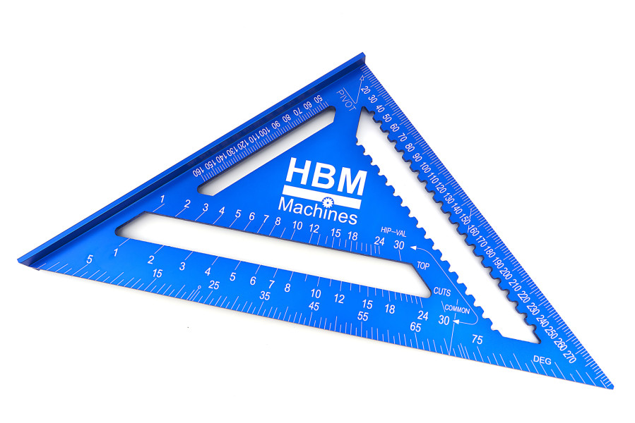 HBM 305 mm Aluminium Gradendriehoek - Blokhaak - Meetdriehoek