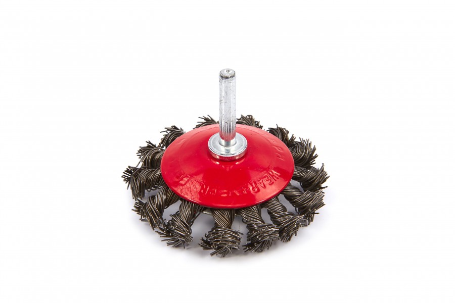 HBM 75 mm Schijfborstel met gedraaid staaldraad met 6 mm Opname
