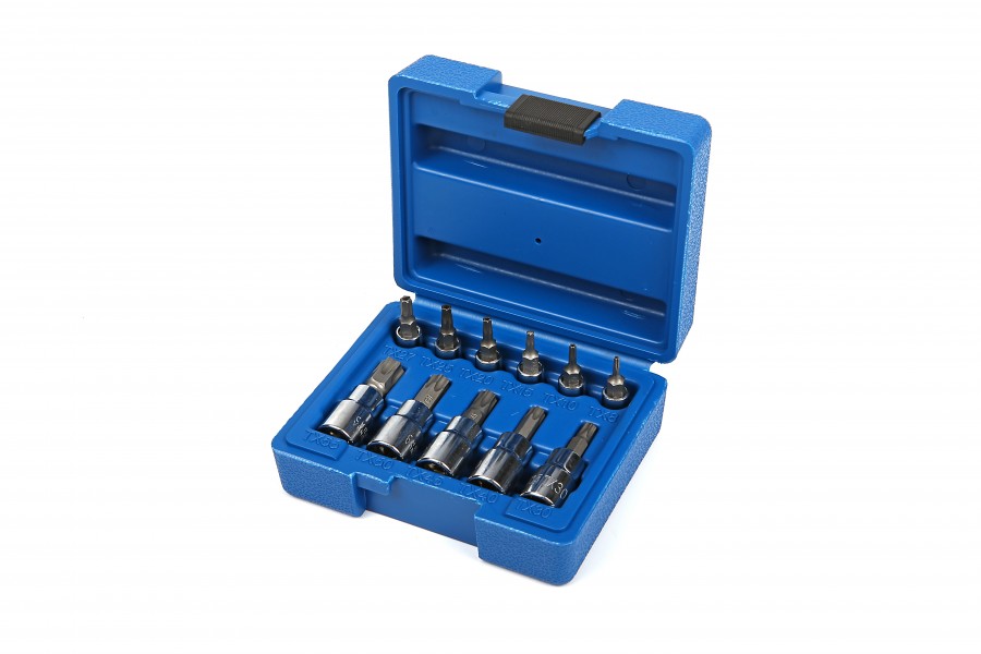 HBM 11 Delige Profi 1/4" en 3/8"” TORX Doppenset T8 – T55