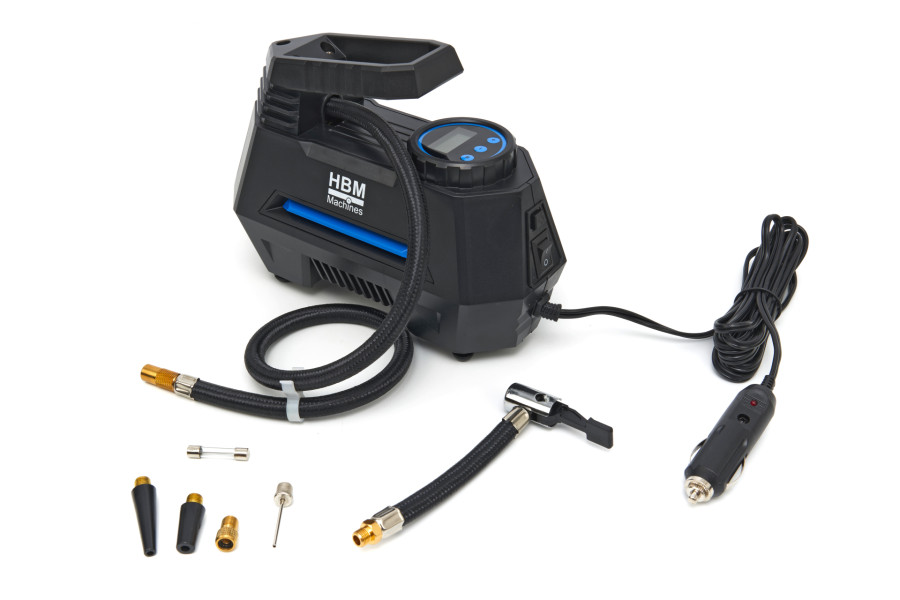 HBM 12 Volt Draagbare Digitale Compressor Met Accessoires