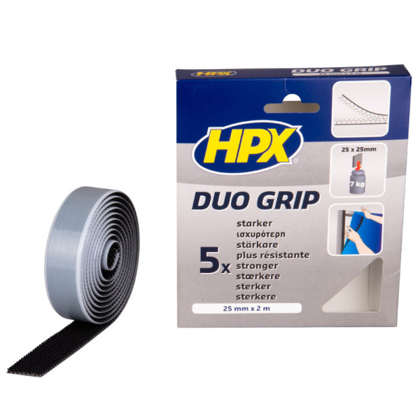 HPX Duo grip klikband - zwart 25mm x 2m